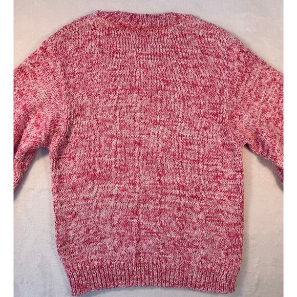 Sezane Rosita Balloon Sleeve Jumper Knit Sweater Pink Red White Small - Picture 6 of 10